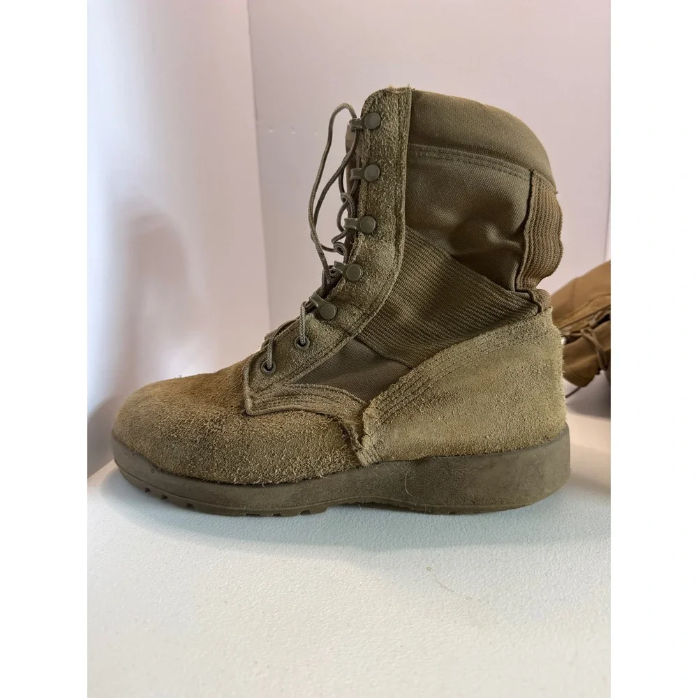 Vibram McRea Coyote Tan Suede Nylon Military Combat Tactical Boots Mens High Top